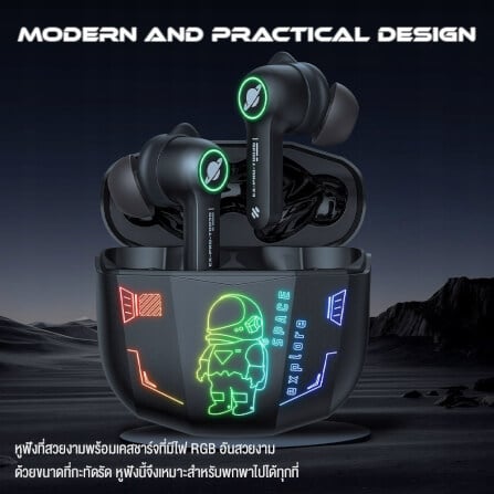 หูฟังเกมมิ่งไร้สาย Onikuma T36 มาพร้อมแสงไฟ RGB - อวกาศ_8
